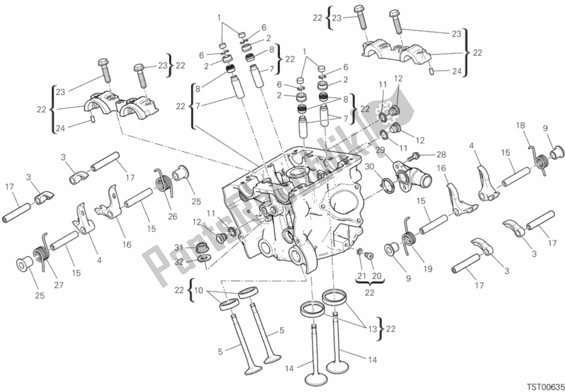Todas as partes de Cabeça Vertical do Ducati Hypermotard 950 2019